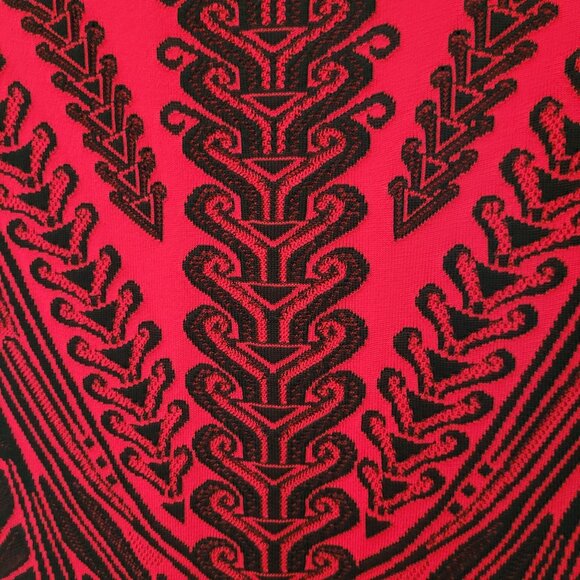 Revolve RVN Geometric Jacquard Sheath Mini Dress Womens Size L Stretchy Bodycon - Picture 5 of 7